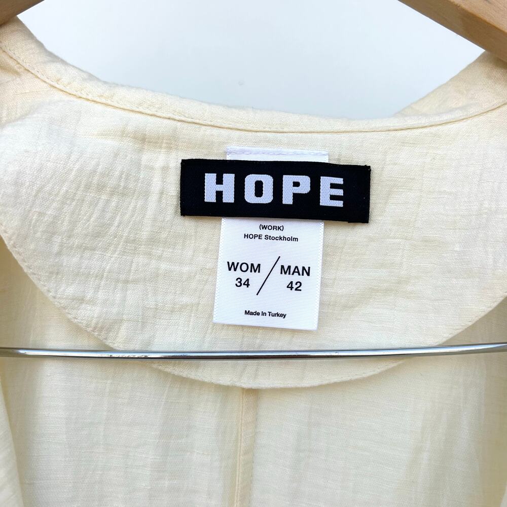 Hope Stockholm Plaza Linen Maxi Dress Scandinavian Ecru Cream Oversized 34 - Picture 4 of 13